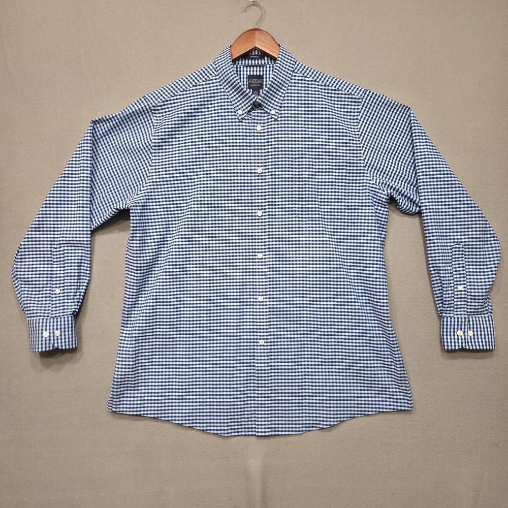 Dockers Battery Street Men's Classic Fit Blue Dress Shirt Size 17-17.5-34/35